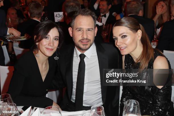 Sibel Kekilli, Moritz Bleibtreu and Martina Hill during the German Film Ball 2018 at Hotel Bayerischer Hof on January 20, 2018 in Munich, Germany.