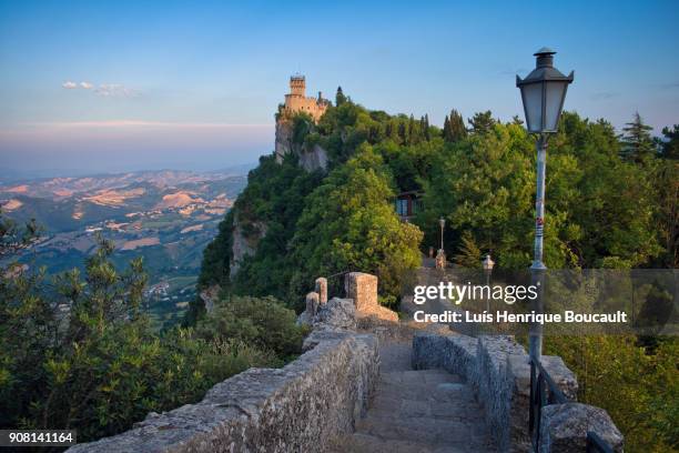 san marino castle - cesta stock pictures, royalty-free photos & images