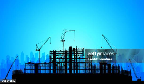 scaffolding - skyscraper builder stock illustrations