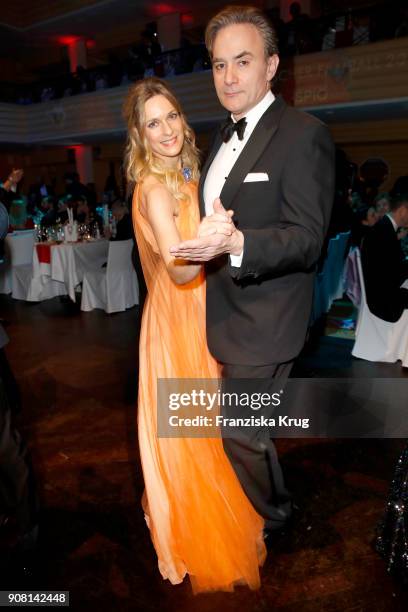 Lisa Martinek and Giulio Ricciarelli during the German Film Ball 2018 at Hotel Bayerischer Hof on January 20, 2018 in Munich, Germany.