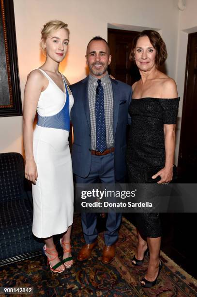 Saoirse Ronan, Editor in Chief at Entertainment Weekly Henry Goldblatt and Laurie Metcalf attend Entertainment Weekly's Screen Actors Guild Award...