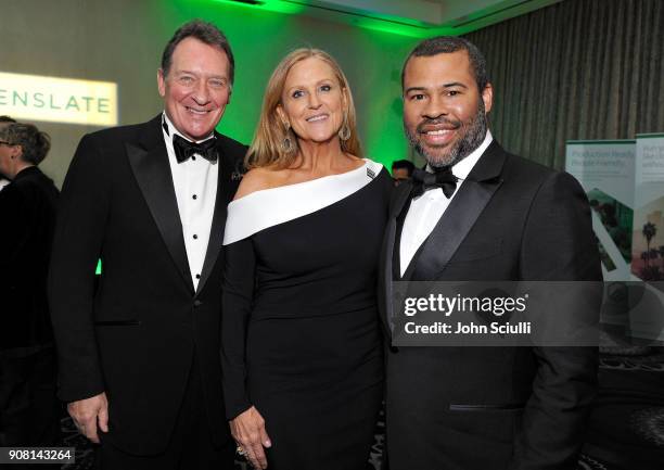 Presidents Gary Lucchesi, Lori McCreary and Jordan Peele attend the 29th Annual Producers Guild Awards supported by GreenSlate at The Beverly Hilton...