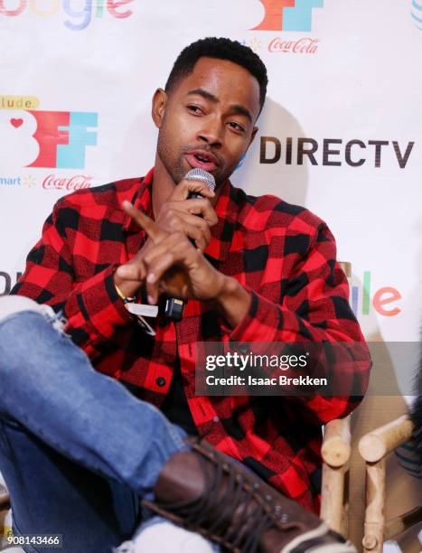 Jay Ellis speaks at the second annual Cocktails and Conversation event presented by the Bentonville Film Festival and Google at the DirecTV Lodge...