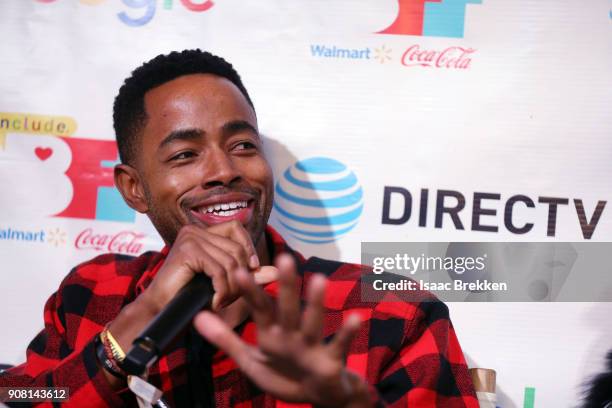 Jay Ellis speaks at the second annual Cocktails and Conversation event presented by the Bentonville Film Festival and Google at the DirecTV Lodge...