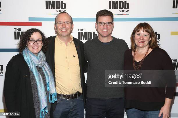 Karen Needham, IMDb founder and CEO Col Needham, IMDb COO Rob Grady and his wife attend The IMDb Show Launch Party at The Sundance Film Festival on...