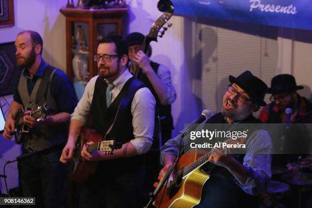 Scott Wolfson performs with his band, Scott Wolfson and Other Heroes, as part of the Brooklyn Music Shop series at Brooklyn Music Shop Homestead on...