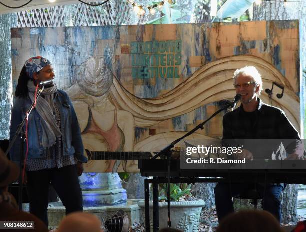 Ruthie Foster joins Randall Bramblett during the 9th Annual 30A Songwriters Festival day 4 on January 15, 2018 in South Walton Beach, Florida.