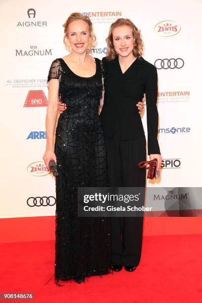 Juliane Koehler and her daughter Fanny Koehler during the German Film Ball 2018 at Hotel Bayerischer Hof on January 20, 2018 in Munich, Germany.