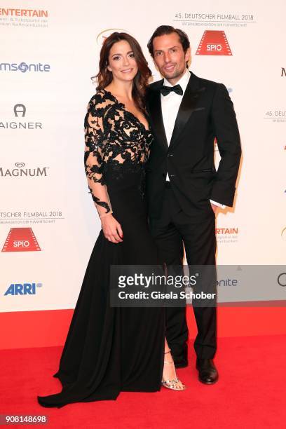 Quirin Berg and his girlfriend Kara Hecker during the German Film Ball 2018 at Hotel Bayerischer Hof on January 20, 2018 in Munich, Germany.