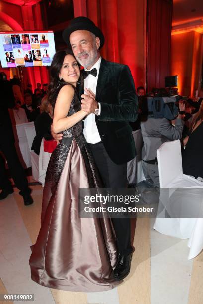 Heiner Lauterbach and his wife Viktoria Lauterbach during the German Film Ball 2018 party at Hotel Bayerischer Hof on January 20, 2018 in Munich,...