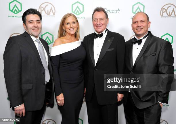 William Hays, PGA Presidents Lori McCreary and Gary Lucchesi, and William Baker attend the 29th Annual Producers Guild Awards supported by GreenSlate...