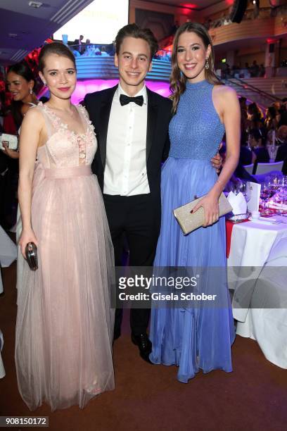 Farina Flebbe, Timmi Trinks and Alana Siegel during the German Film Ball 2018 party at Hotel Bayerischer Hof on January 20, 2018 in Munich, Germany.