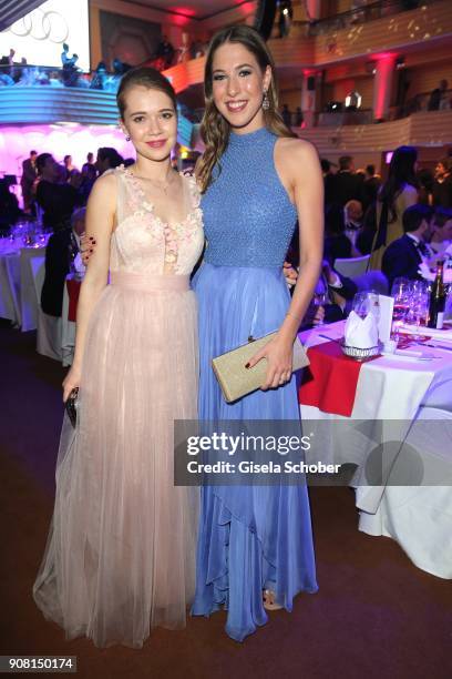 Farina Flebbe and Alana Siegel during the German Film Ball 2018 party at Hotel Bayerischer Hof on January 20, 2018 in Munich, Germany.