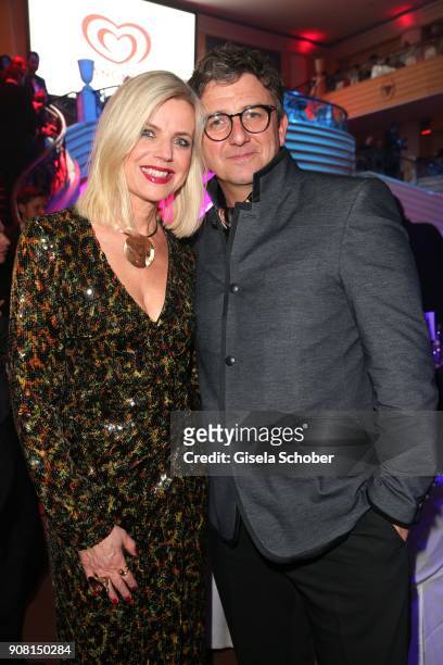 Hans Sigl and his wife Susanne Sigl during the German Film Ball 2018 party at Hotel Bayerischer Hof on January 20, 2018 in Munich, Germany.