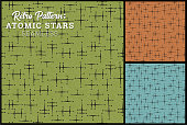 Seamless retro star pattern in 3 colors
