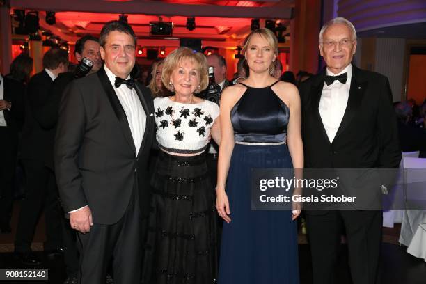 Minister Sigmar Gabriel, Karin Stoiber, Anke Stadler and Edmund Stoiber during the German Film Ball 2018 at Hotel Bayerischer Hof on January 20, 2018...