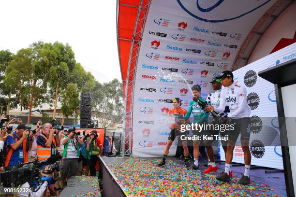 20th Santos Tour Down Under 2018 / Stage 6 Podium / Daryl IMPEY Orange Leader Jersey / Peter SAGAN Green Sprint Jersey / Nickolas DLAMINI Polka Dot...