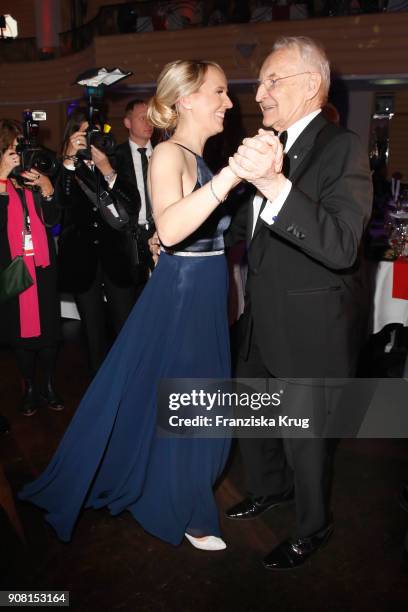 Edmund Stoiber and Anke Stadler during the German Film Ball 2018 at Hotel Bayerischer Hof on January 20, 2018 in Munich, Germany.
