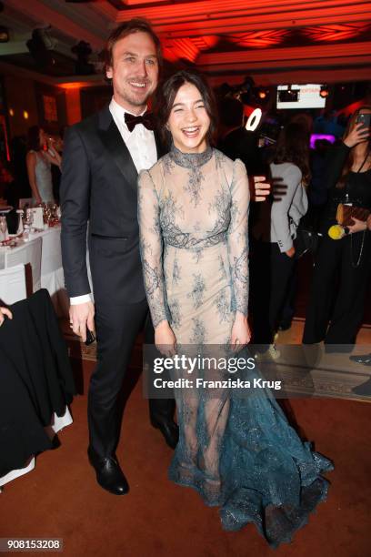 Lars Eidinger and Lisa-Marie Koroll during the German Film Ball 2018 at Hotel Bayerischer Hof on January 20, 2018 in Munich, Germany.