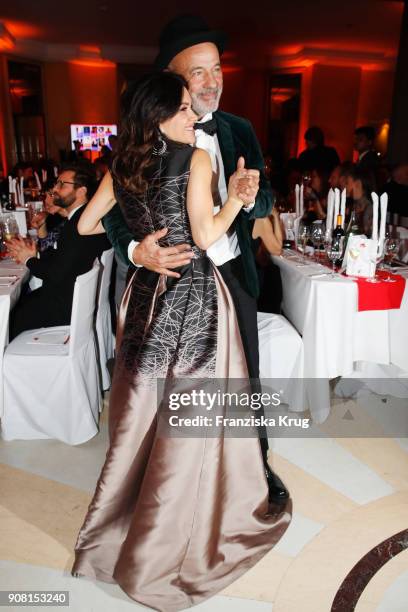 Heiner Lauterbach and his wife Viktoria Lauterbach during the German Film Ball 2018 at Hotel Bayerischer Hof on January 20, 2018 in Munich, Germany.