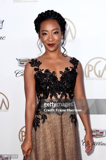 Betty Gabriel attends the 29th Annual Producers Guild Awards at The Beverly Hilton Hotel on January 20, 2018 in Beverly Hills, California.