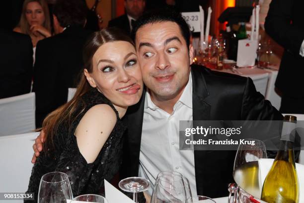 Martina Hill and Buelent Ceylan during the German Film Ball 2018 at Hotel Bayerischer Hof on January 20, 2018 in Munich, Germany.