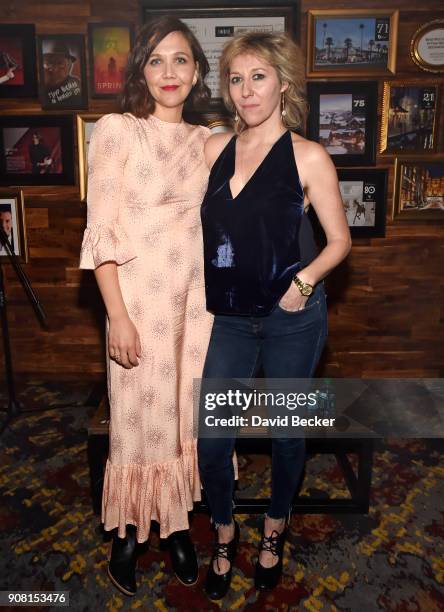 Actor Maggie Gyllenhaal and singer Martha Wainwright attend cocktails hosted by Autograph Collection Hotels to Celebrate Maggie Gyllenhaal as...