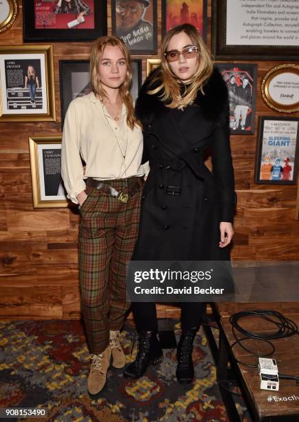 Actor Imogen Waterhouse and her sister, model Suki Waterhouse attend cocktails hosted by Autograph Collection Hotels to Celebrate Maggie Gyllenhaal...