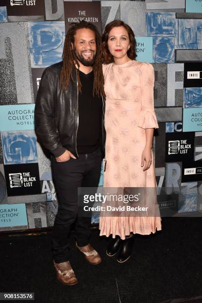 The Black List Founder Franklin Leonard and actor Maggie Gyllenhaal attend cocktails hosted by Autograph Collection Hotels to Celebrate Maggie...