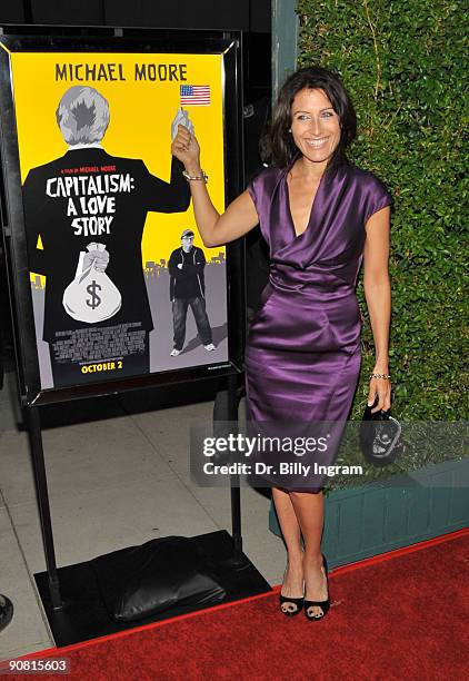 Actress Lisa Edelstein arrives on the red carpet of the Los Angeles Premiere of "Capitalism: A Love Story" at the AMPAS Samuel Goldwyn Theater on...