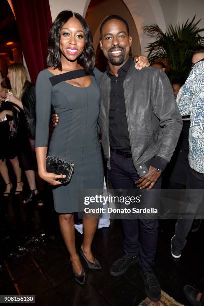 Amanda Warren and Sterling K. Brown attend Entertainment Weekly's Screen Actors Guild Award Nominees Celebration sponsored by Maybelline New York at...