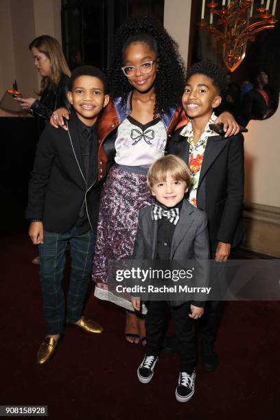 Lonnie Chavis, Marsai Martin, Miles Brown and Jeremy Maguire attend Entertainment Weekly's Screen Actors Guild Award Nominees Celebration sponsored...