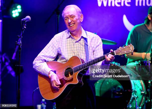 Singer Al Stewart performs onstage during the 'Year of the Cat' 40th anniversary tour at The Canyon Club on January 20, 2018 in Agoura Hills,...