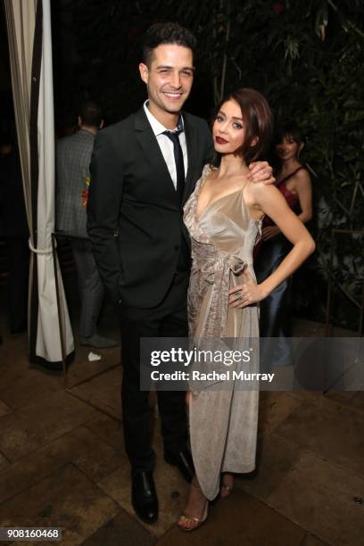 Wells Adams and Sarah Hyland attend Entertainment Weekly's Screen Actors Guild Award Nominees Celebration sponsored by Maybelline New York at Chateau...