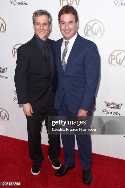 Barry Mendel and Steven Rogers attend the 29th Annual Producers Guild Awards at The Beverly Hilton Hotel on January 20, 2018 in Beverly Hills,...