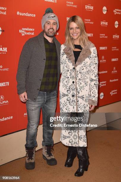 Actors Rob McElhenney and Kaitlin Olson attends the "Arizona" Premiere during 2018 Sundance Film Festival at Egyptian Theatre on January 20, 2018 in...