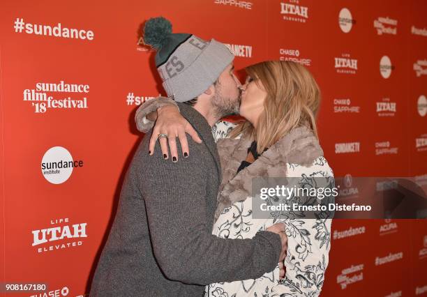 Actors Rob McElhenney and Kaitlin Olson attends the "Arizona" Premiere during 2018 Sundance Film Festival at Egyptian Theatre on January 20, 2018 in...