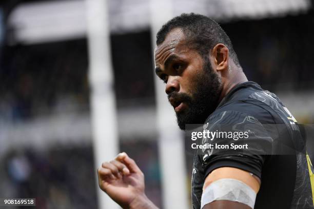 Peceli Yato of Clermont during the Champions Cup match between ASM Clermont and Osprey at Stade Marcel Michelin on January 20, 2018 in...