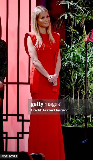 Gwyneth Paltrow on stage at the 29th Annual Producers Guild Awards at The Beverly Hilton Hotel on January 20, 2018 in Beverly Hills, California.