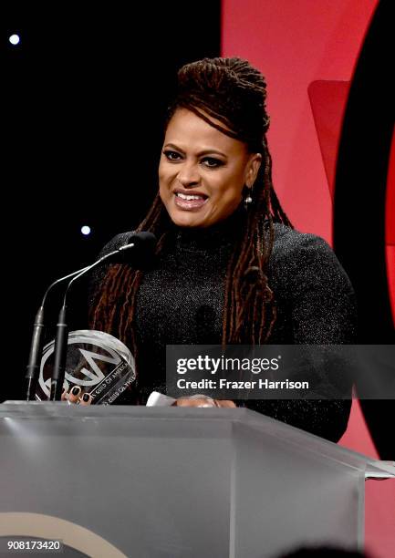 Ava DuVernay on stage at the 29th Annual Producers Guild Awards at The Beverly Hilton Hotel on January 20, 2018 in Beverly Hills, California.