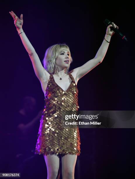 Singer/songwriter Carly Rae Jepsen performs as she opens for Katy Perry at T-Mobile Arena on January 20, 2018 in Las Vegas, Nevada.
