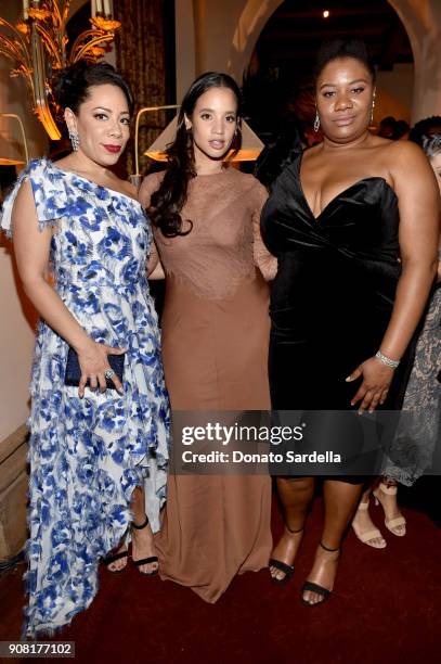 Selenis Leyva, Dascha Polanco and Adrienne C. Moore attend Entertainment Weekly's Screen Actors Guild Award Nominees Celebration sponsored by...