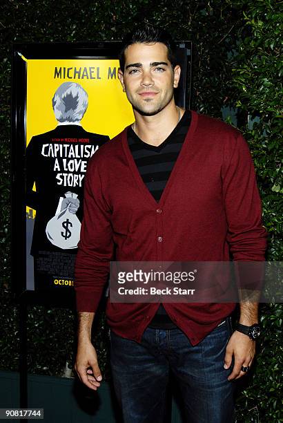 Desperate House Wives Actor Jess Medcalfe arrives to Michael Moore's new movie Capitalism A Love Story at the Academy of Motion Picture Arts and...