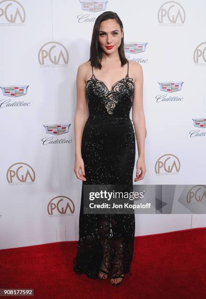 Gal Gadot attends the 29th Annual Producers Guild Awards at The Beverly Hilton Hotel on January 20, 2018 in Beverly Hills, California.