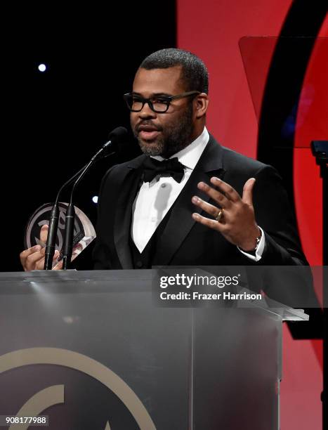 Jordan Peele on stage at the 29th Annual Producers Guild Awards at The Beverly Hilton Hotel on January 20, 2018 in Beverly Hills, California.