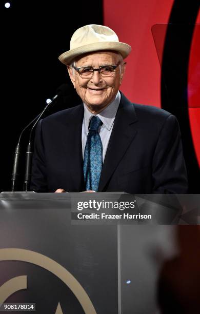Norman Lear on stage at the 29th Annual Producers Guild Awards at The Beverly Hilton Hotel on January 20, 2018 in Beverly Hills, California.