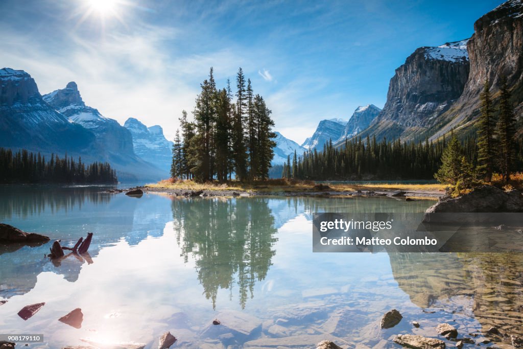 Famous Spirit Island, Jasper National Park, Canada