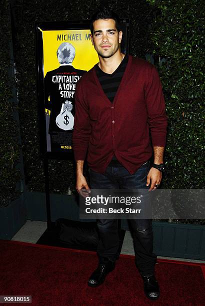 Desperate House Wives Actor Jess Medcalfe arrives to Michael Moore's new film Capitalism A Love Story at the Academy of Motion Picture Arts and...