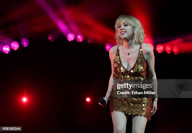 Singer/songwriter Carly Rae Jepsen performs as she opens for Katy Perry at T-Mobile Arena on January 20, 2018 in Las Vegas, Nevada.