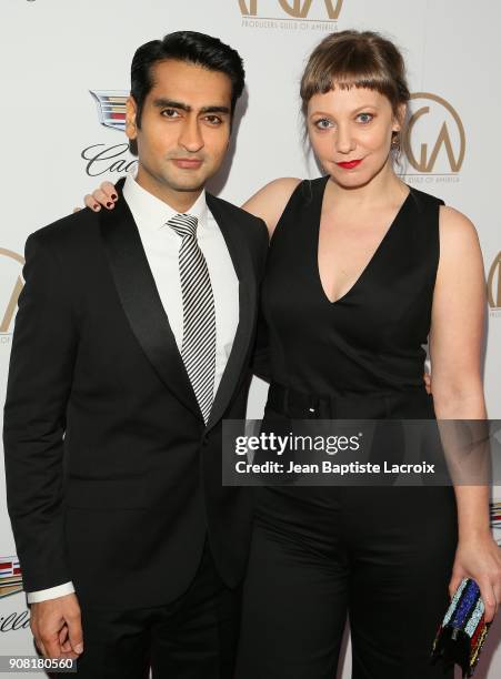 Kumail Nanjiani and Emily V. Gordon attend the 29th Annual Producers Guild Awards at The Beverly Hilton Hotel on January 20, 2018 in Beverly Hills,...